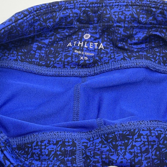 Athleta Blue and Black Cropped Workout Leggings - Picture 9 of 10